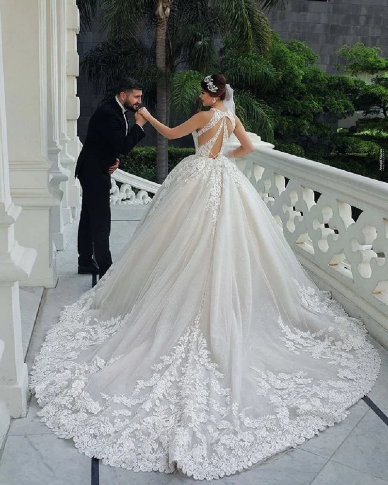 Роскошное кружевное мусульманское свадебное платье PATAPAESE для невесты Тюлевое