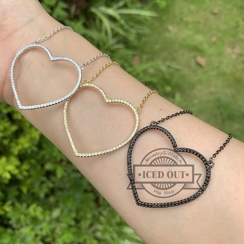 Подарок на день Святого Валентина ювелирные изделия Cz алмаз большая цепь сердце