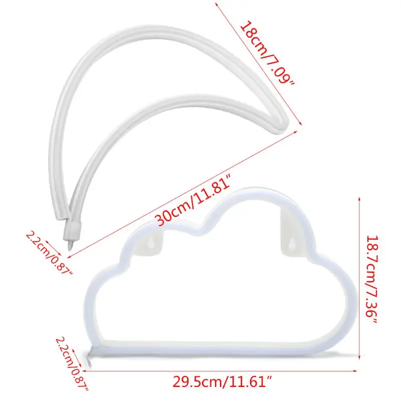 

Cloud/Moon Shaped LED Light Creative Wall Hanging Ornaments Night Lamp USB Battery Case Dual Purpose Home Decor Party Decoration