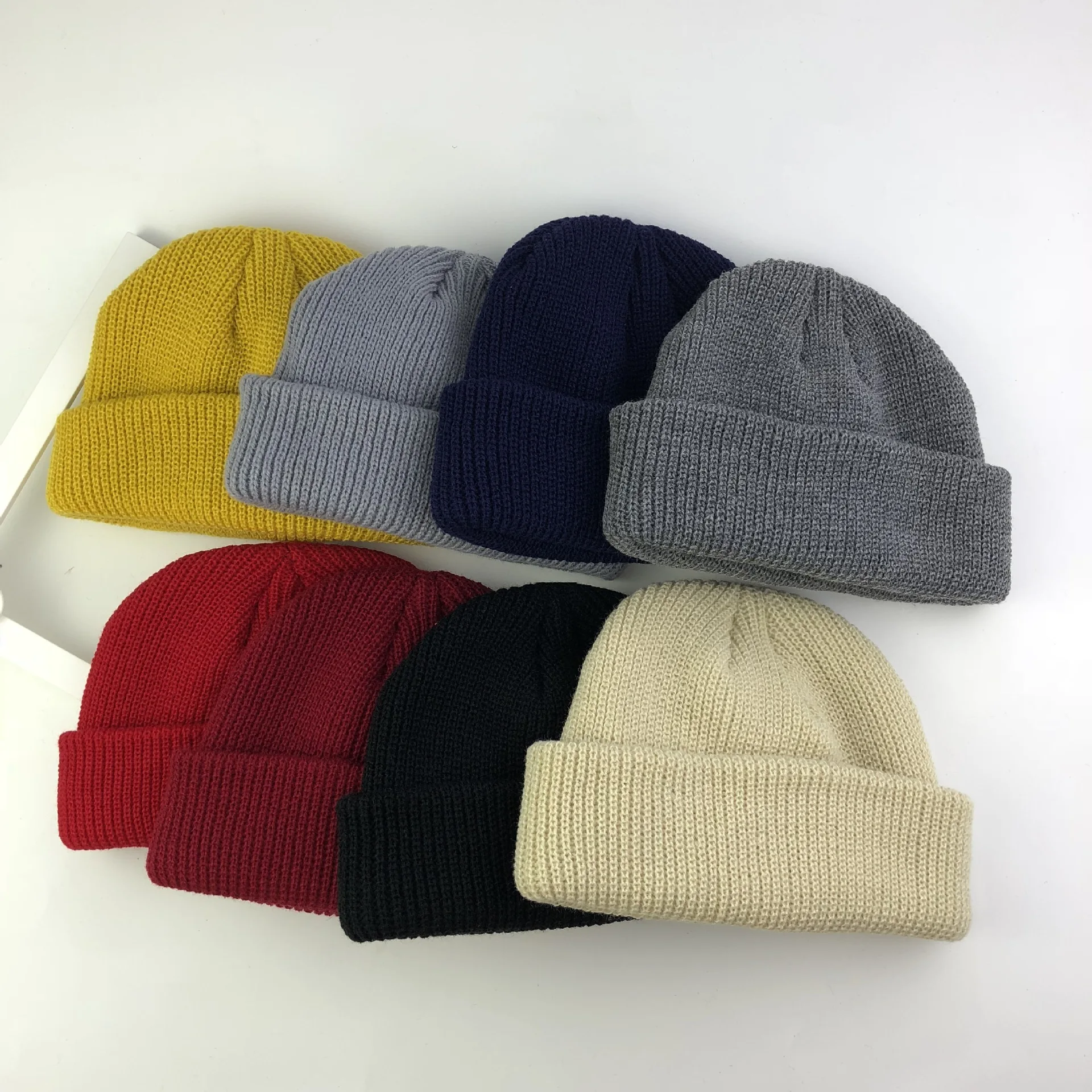 

Men Women Unisex Beanie Hat Baggy Knitted Hat Winter Warm Knitted Cap arrival Solid Color Adults Hats