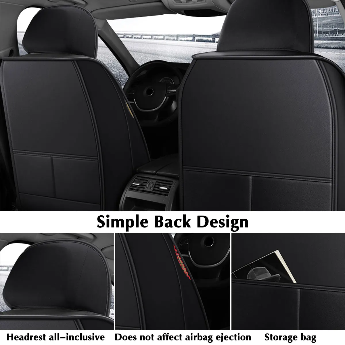 

Universal Car Front Seat Cushion Cover Pad Non-Slip Protector Mat Waterproof PU Leather Sweatproof Auto Interior Accessories