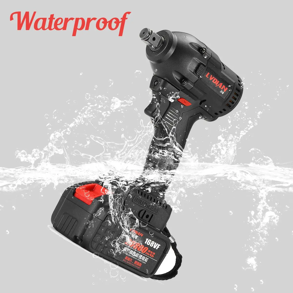 doersupp Electric Impact Wrench Cordless Infinitely Electric Wrench with LED Light Brushless Impact Rechargeable Lithium Battery