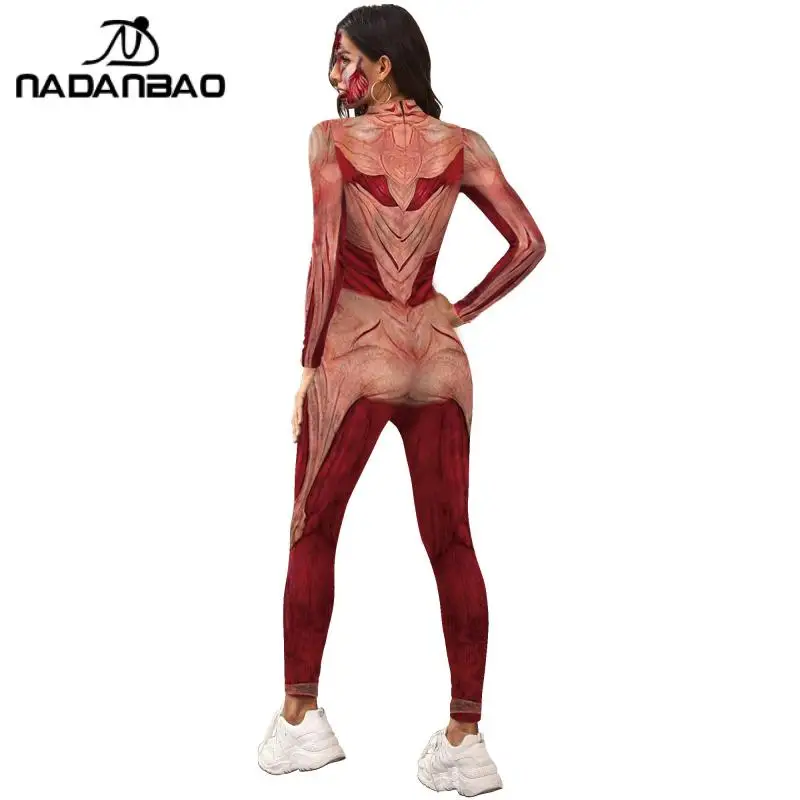 Женские Сексуальные облегающие комбинезоны NADANBAO костюм для косплея атака на