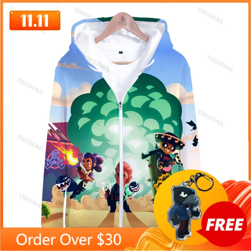 

Anime Star, Hoodie Birthday Gift POCO Browlings Boys Girls 3D PRIMO MORTIS Thin Hoodie Crow Spike Leon Shelly Hoodie Kids Game