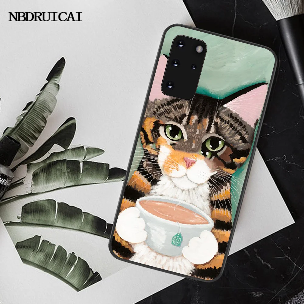 PENGHUWAN Kawaii Cat Cute Dog Black Soft Shell Phone Case Capa for Samsung S20 plus Ultra S6 S7 edge S8 S9 S10 5G | Мобильные