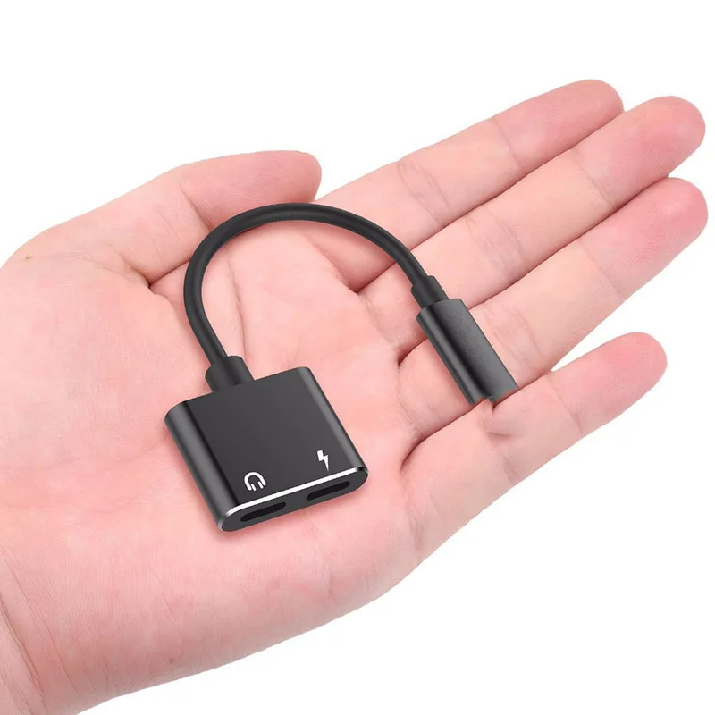 Двойной разъем аудио адаптер для iPhone 7/8/X Поддержка iOS 11 зарядка музыки или вызова