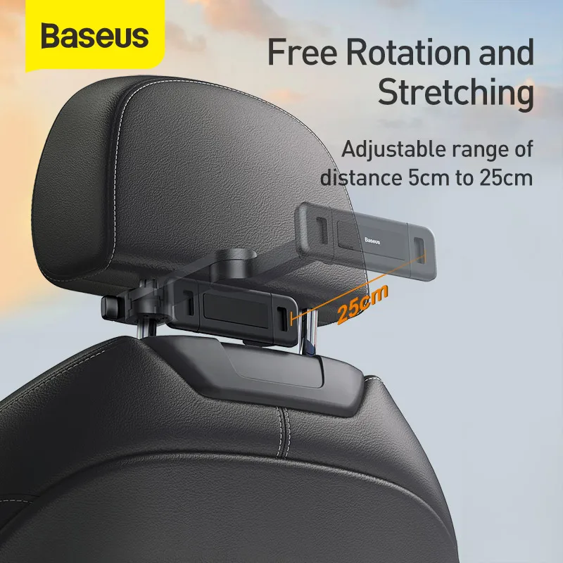 baseus car seat rear phone holder tablet phone car rear pillow phone stand headrest mount bracket for phone tablet 4 7 12 3 inch free global shipping