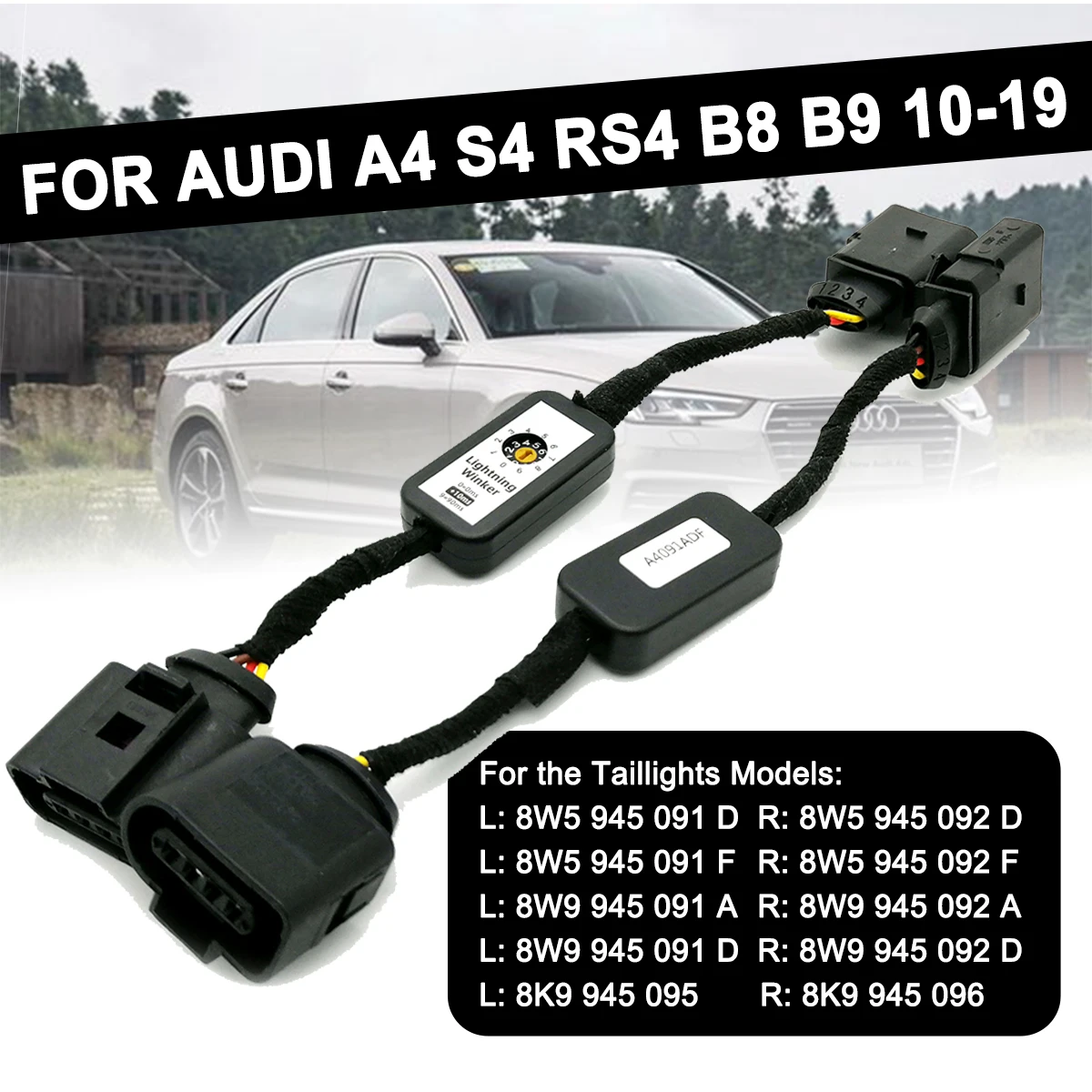 

2 шт. Динамический указатель поворота светодиодный фонарь светильник надстройку провод модуля левый и правый хвост светильник для Audi A4 S4 RS4 ...