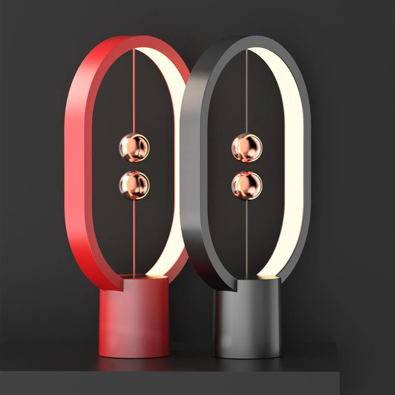 

Rechargeable Mini Balance LED Table Lamp Ellipse Magnetic Mid-air Switch Eye-Care Night Light Touch Control Decorative lights