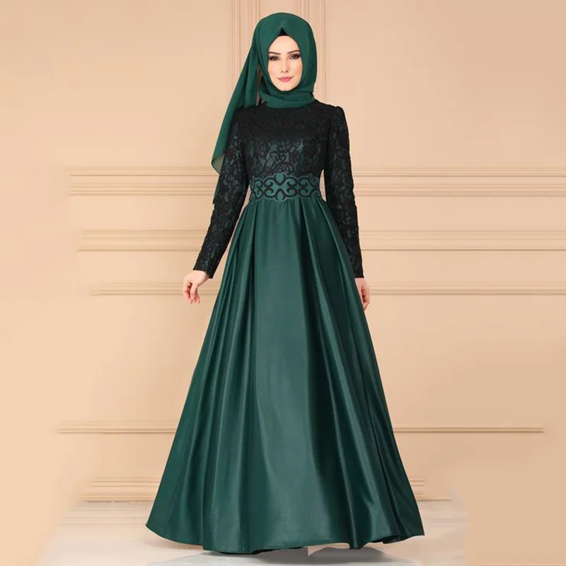 Французская абайя мусульманское женское платье ретро красивое кружевное