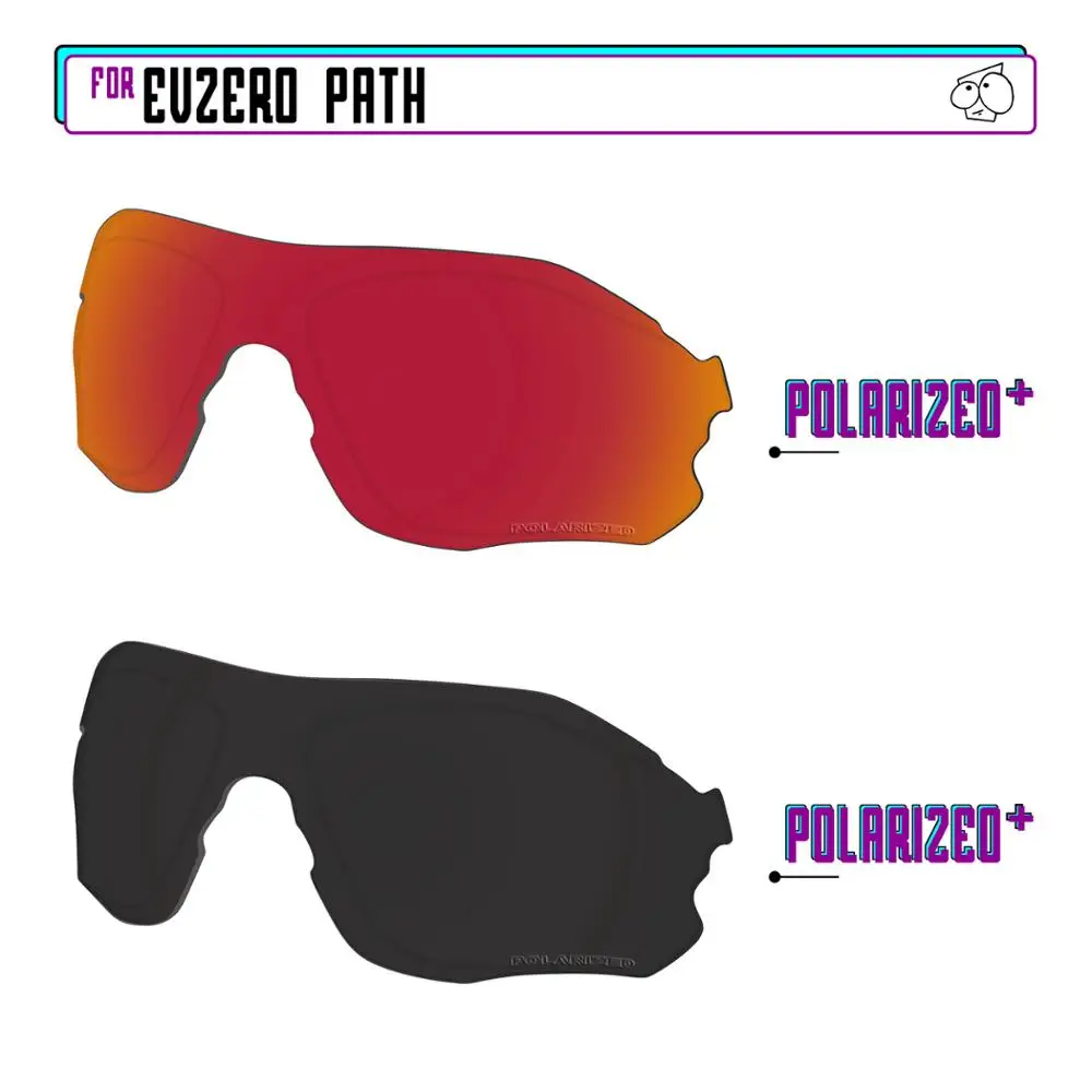 EZReplace Polarized Replacement Lenses for - Oakley EVZero Path Sunglasses - BlackPPlus-RedPPlus