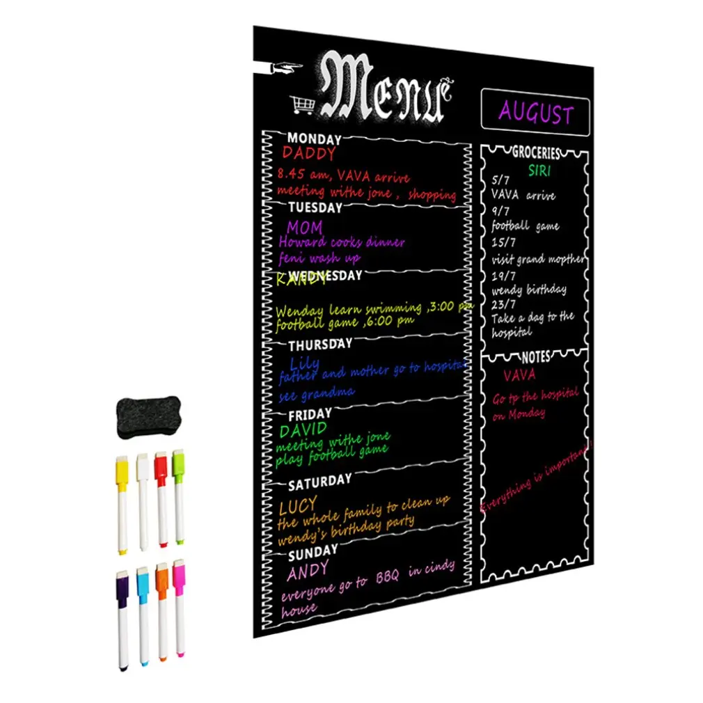 

A3 Schedule + 8-Color Highlighter + Eraser + Paper Tube Packaging Simply Update Your Whiteboard Planner Tool Plan 1 Set