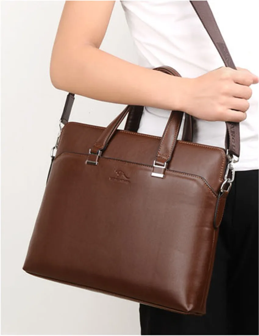 Мужской водонепроницаемый кожаный портфель для ноутбука|Мужские портфели| |