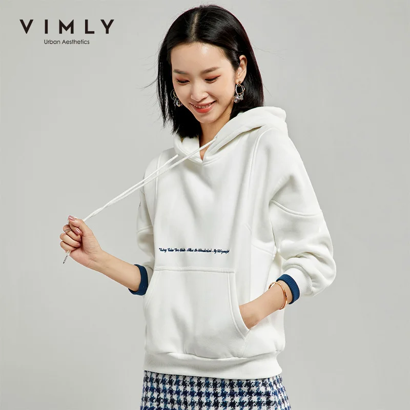 Женские толстовки Vimly зимняя модная новинка толстая одежда с капюшоном и