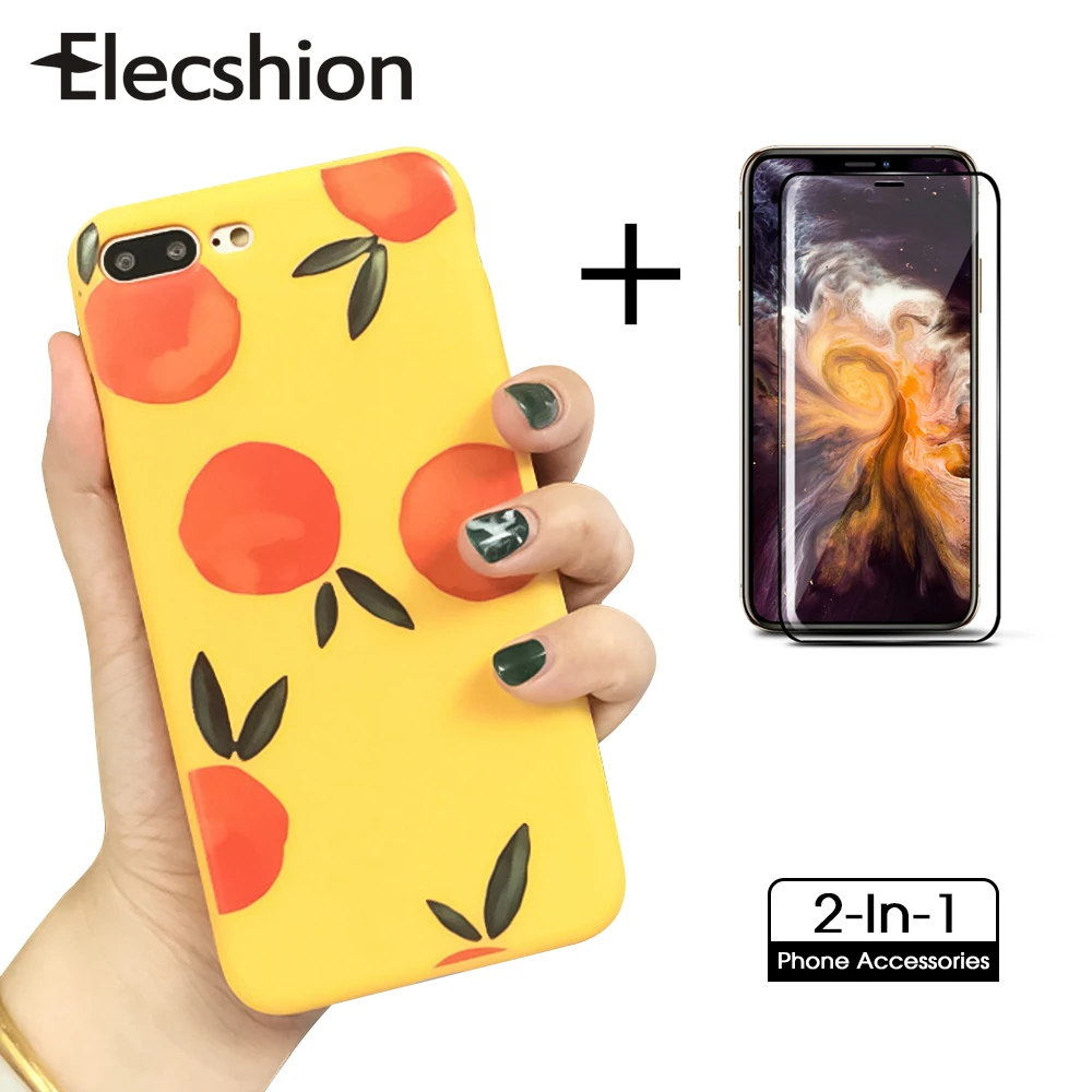 2 в 1 матовый чехол для iPhone 6 6s 7 8 Plus ультра тонкий Apple милые чехлы телефонов Xs Max XR X