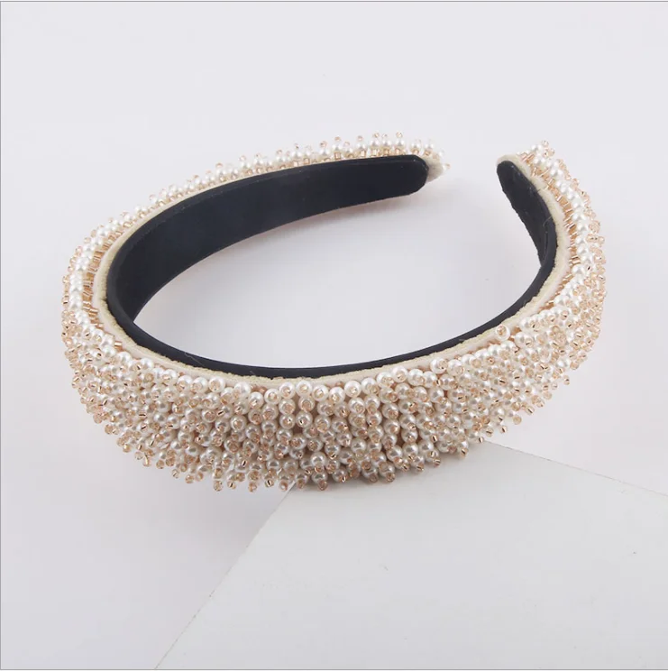 

Hairbands New Fashion Pastoral Style Crystal Pearl Particle Tassel Hair Hoop Ladies Leisure Travel Gift Hair Accessories