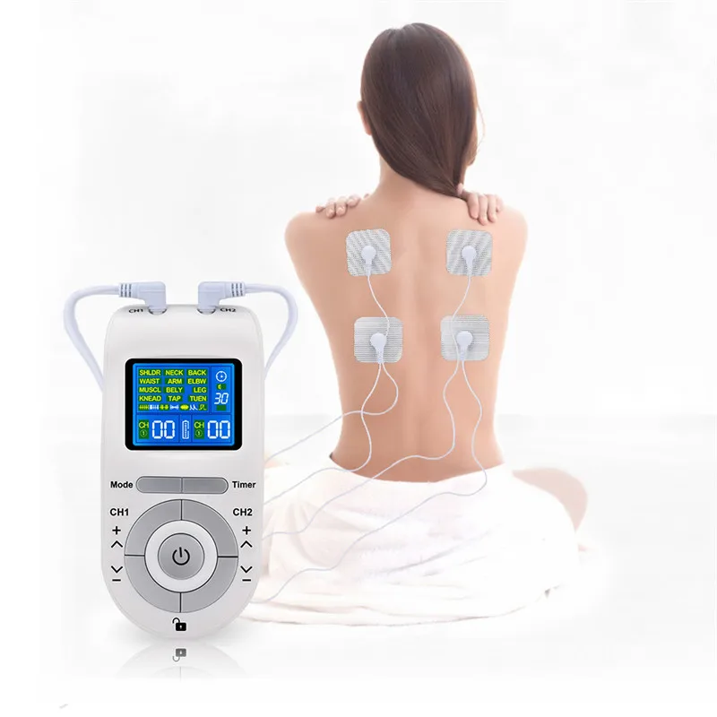 

12 режимов машина с 4 электродными прокладками для облегчения боли импульсный массаж EMS стимуляция мышц