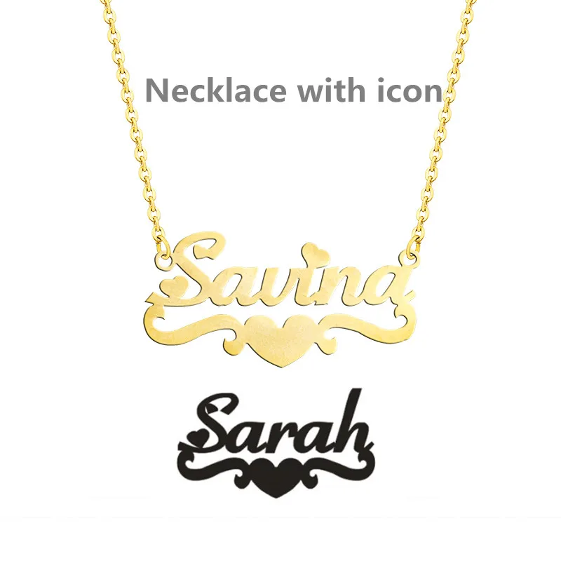 Rose Gold Silver Color Personalized Custom Name Pendant Necklace Customized Cursive Nameplate Necklace Handmade Birthday Gift - Окраска металла: ND054