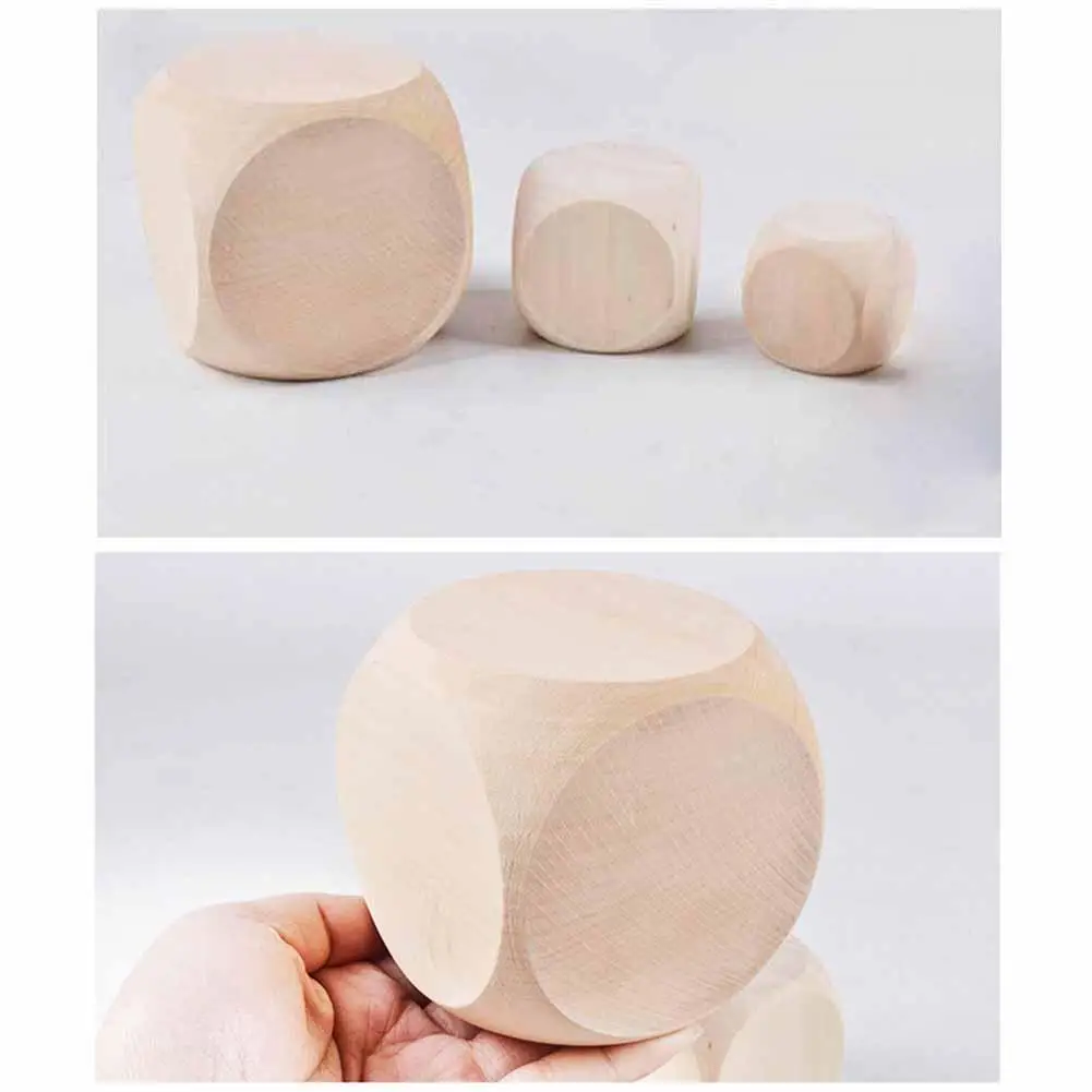 2 шт деревянные кубики для развлечений игра игральные кости пустые лица DIY печать