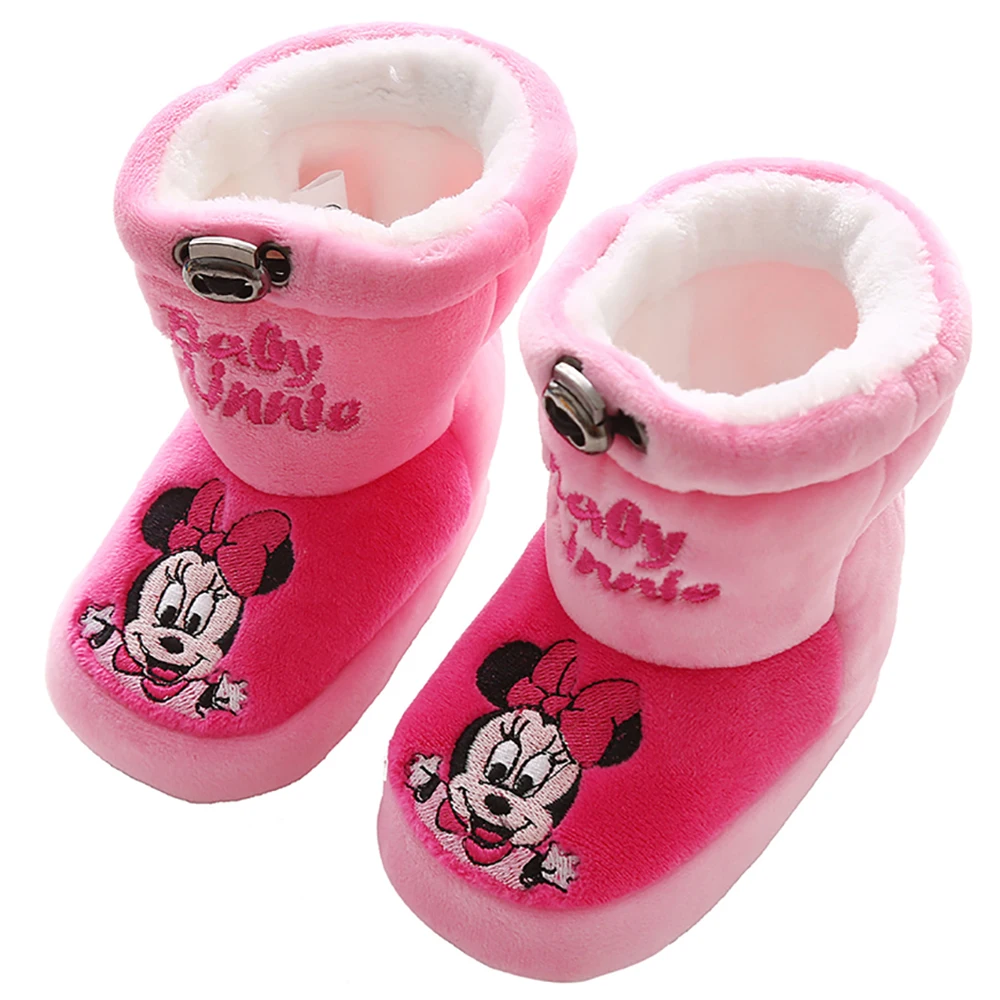 Детские повседневные плюшевые сапоги Disney для девочек и мальчиков мультяшный