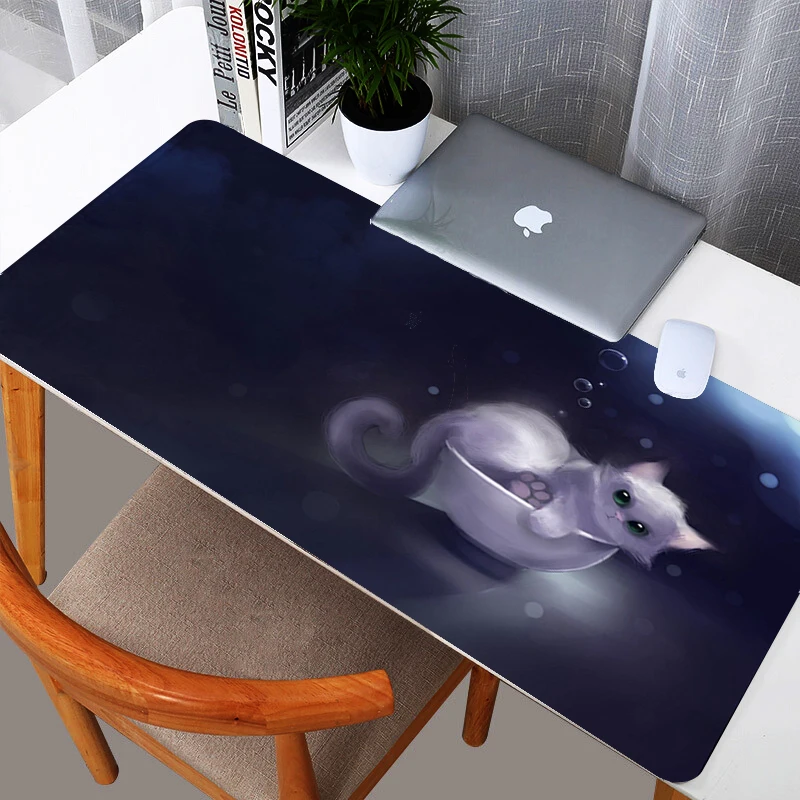 

Mouse Pad Watercolour Cat Big Size Extended Mousepad 2021 New Design Waterproof Gaming Mat Mouse Pad Home Carpet Keyboard Pad