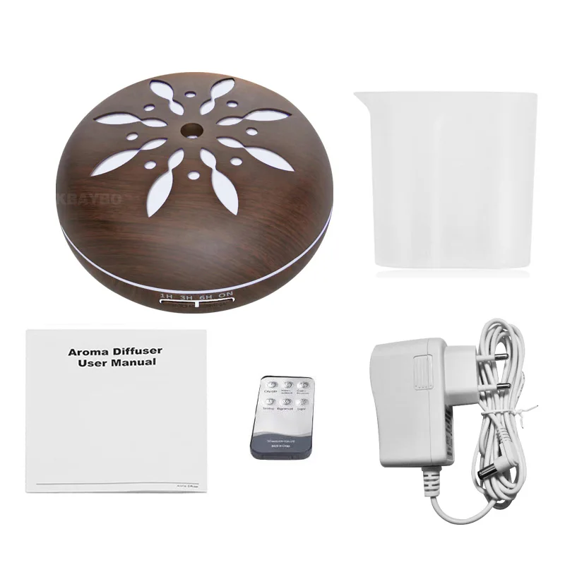 

Air Humidifier Aroma Essential Oil Diffuser Wood Grain Ultrasonic Cool Mist Humidifier for Office Home Living Room 550ml