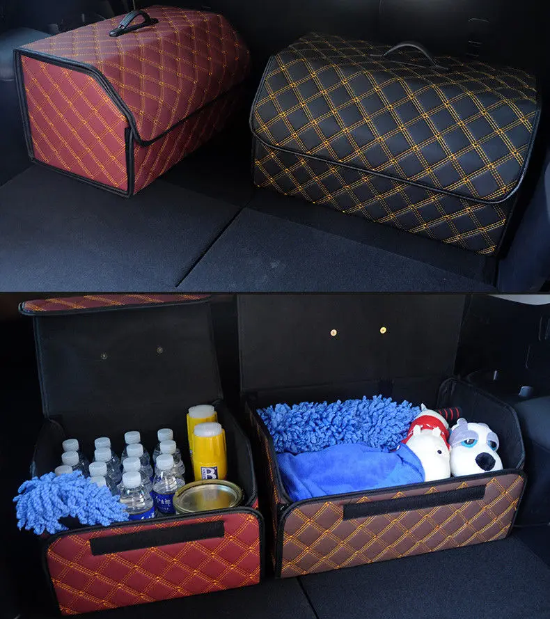 

Сумка для багажника из искусственной кожи, органайзер для хранения инструментов в автомобиле, контейнер для мусора