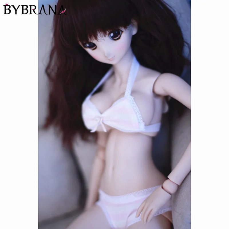 Bybrana BJD SD кукла комплект нижнего белья купальник розового белого полосатого |