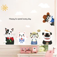 doggie childrens room decoration dormitory removable decal cartoon bedroom living room wall stickers