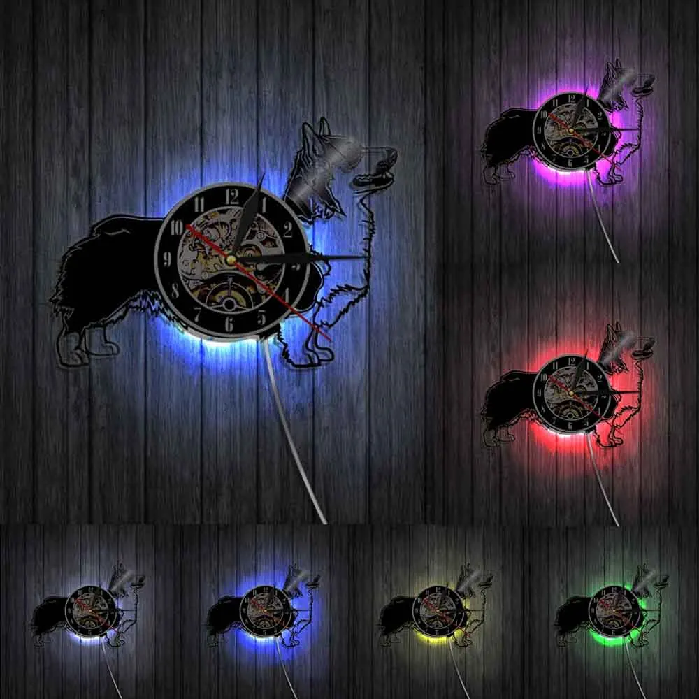 Из изображением собаки породы Вельш корги кардиган собака настенные часы