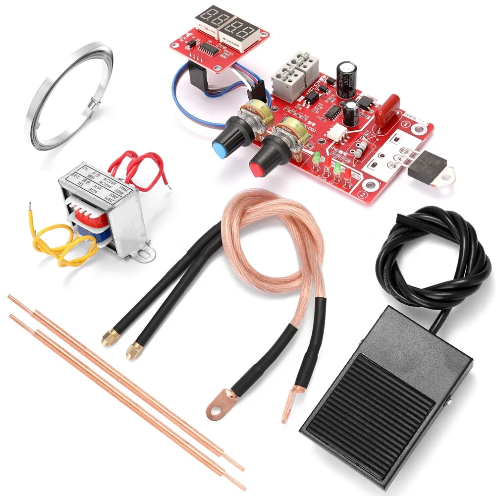

Battery Spot Welding Tool Set Digital Display Control Board with Welding Pen 9V Transformer and Metal Foot Pedal 100A