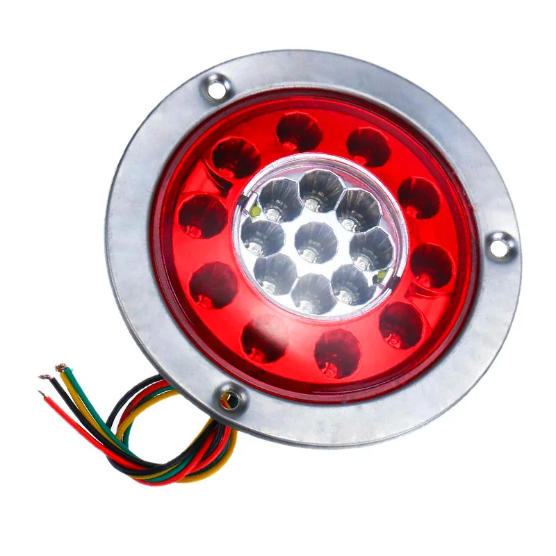 

2pcs 12V 24V Car LED Turn Signal Lights, Round Rear Tail Lights, Brake Lights, 19 LEDs Tail Lights, For Truck Trailer RV Caravan