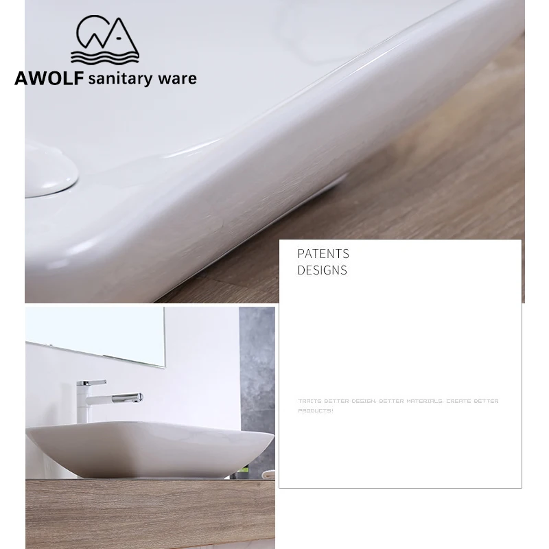 Раковины для ванной большой размер белая керамическая раковина Современная чаша