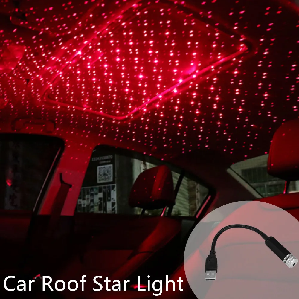 

GKFLY Car Ambient Light Car Starry USB Modified Roof Interior Decor Light Star Sky Ceiling Projector Free Installation Atmospher