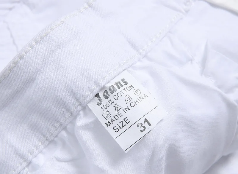 

Jeans Men Pop Skinny White Pleated Pencil Pants Motorcycle Jeans Men Large Size High Quality Cotton Denim Pants