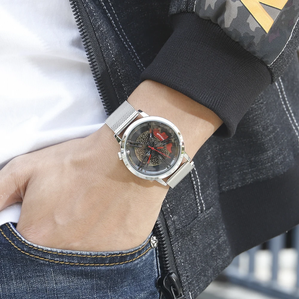 Мужские спортивные автомобильные часы Sanda водонепроницаемые наручные со