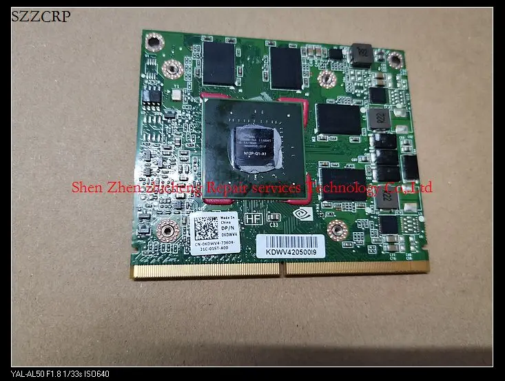 Графическая карта для ноутбука DELL Precision M4600 M6600 Q1000M N12P-Q1-A1 0KDWV4 DDR3 MXM 2GB.