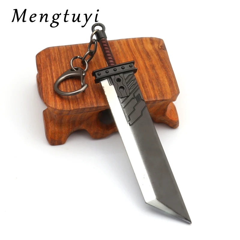 

Cloud Strife Buster Sword Keychain Men Final Fantasy 7 Remake Zack Fair Weapon Sword of Armor Break Key Ring Metal Game llaveros