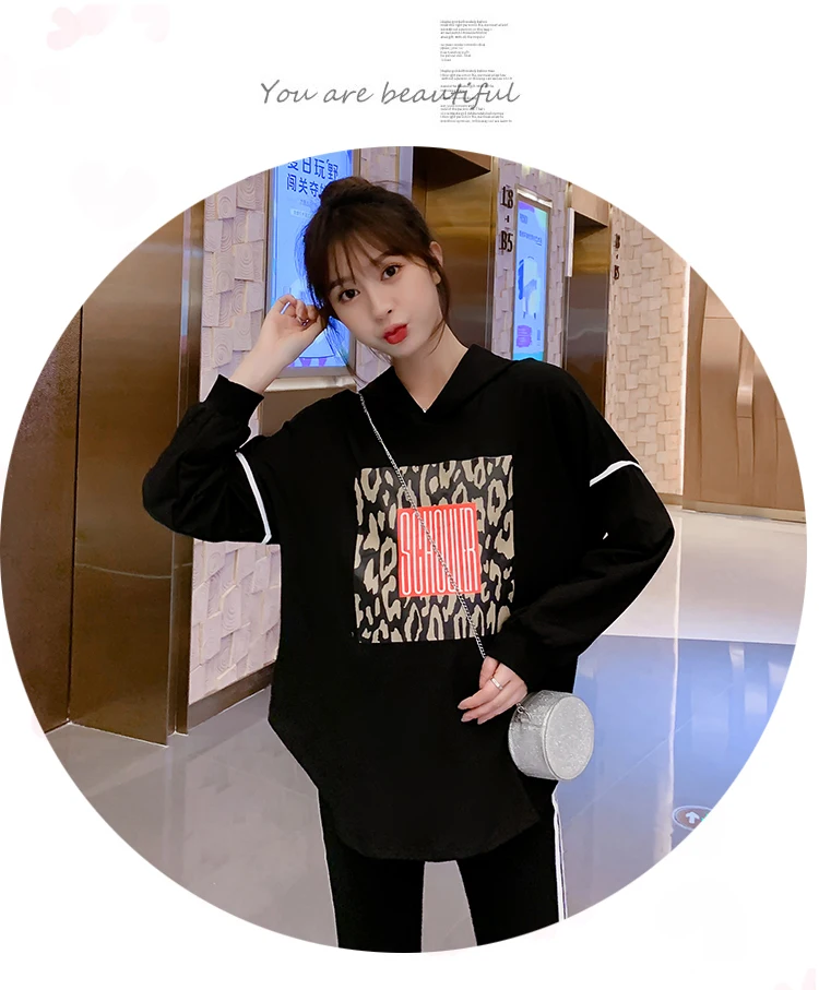 Spring Maternity Top Leggings Suits Long Sleeved Sweatshirt Sets Clothes for Pregnant Women Sports Hoodie Autumn Clothing C880