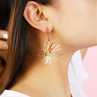 hii man european elegant irregular flower daisy drop earrings women simple engagement wedding party jewelry accessories