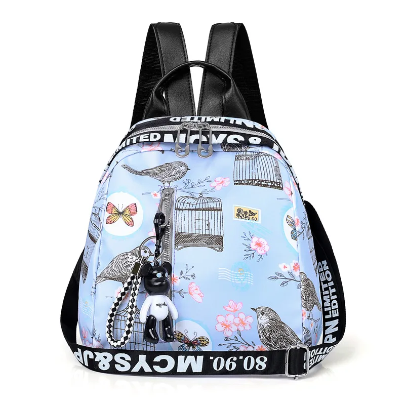 Женский рюкзак модный с принтом и подвеской школьные сумки для