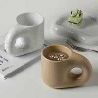 creative coffee mug handmade fat handle ceramic mugs personalized kitchen coffee cup saucer for coffee tea milk cake coffee mugs
