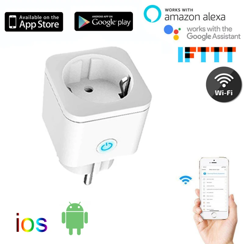 

WiFi Smart Plug EU Adaptor Voice Control Power Energy Monitor Outlet Timer Socket For Alexa Google Home Tuya Smartlife App
