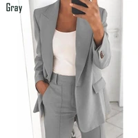 new womens blazer lady elegant solid outerwear female casual fashion temperament coats autumn and winter office suit jacket