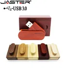 Флэш-накопитель JASTER USB 3,0, логотип на заказ Деревянный USB + коробка, флешка на 8 ГБ, 16 ГБ, 32 ГБ, 64 ГБ, карта памяти, свадебный подарок для фотографии