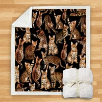 you will have a bunch of bengal cats premium fleece sherpa 3d printed fleece blanket on bed home textiles dreamlike