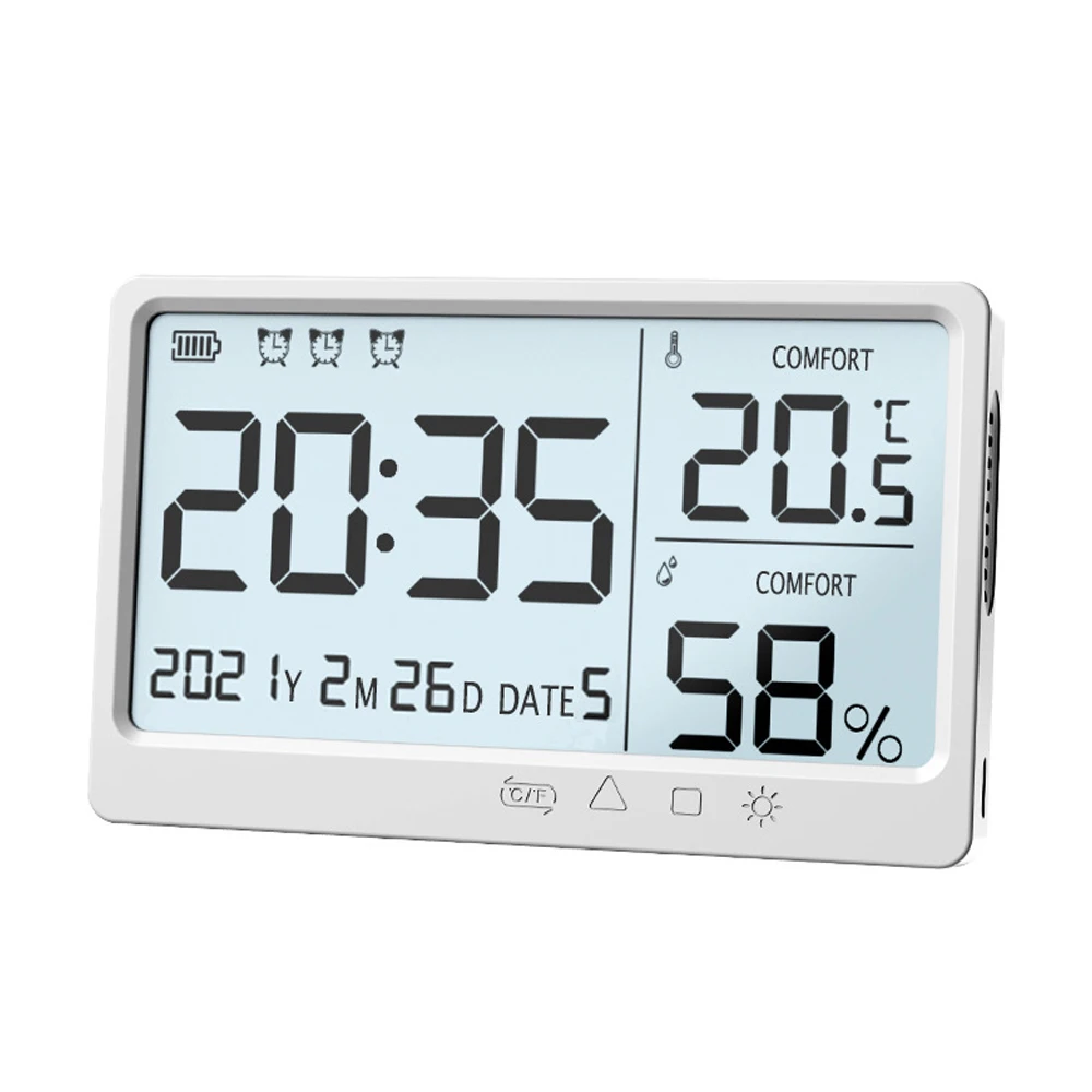 

LCD Electronic Temperature Humidity Meter Electronic High Precisions Temperature Hygrometer Alarm Clock