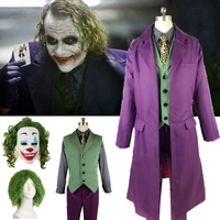 heath ledger cosplay suit halloween mens movie the dark knight joker costume purple jacket full sets