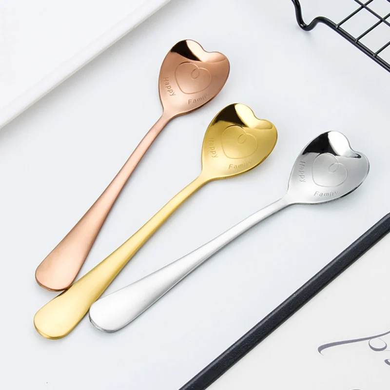 

Stainless Steel Spoon Creative Heart Shape Spoon Coffee Stirring Spoon Christmas Gift Kitchen Accessories Tableware