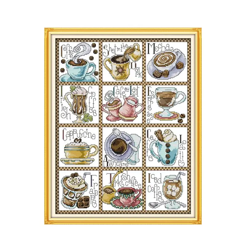 December coffee Набор для вышивки крестиком из мультфильма 14ct 11ct Печать холст вышивка